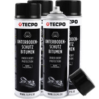 4x TECPO Unterbodenschutz Bitumen schwarz, 500 ml