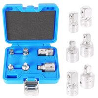 TECPO Drehmomentschlüssel, 1/4 Antrieb, 5 - 25 Nm + BGS Steckschlüssel Adaptersatz, 6-tlg.