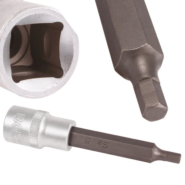 BGS Bit-Einsatz | Länge 100mm | Antrieb Innenvierkant 12,5mm (1/2") | Innensechskant 5mm