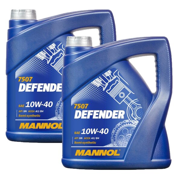 MANNOL Defender 10W-40 Motoröl API SL/CF 2x4 Liter