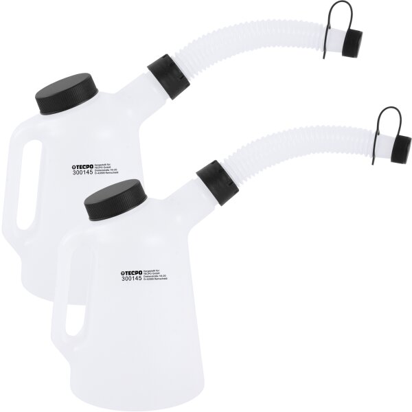 2x TECPO Ölkanne mit flexiblem Ausgussstutzen und Deckel 1L