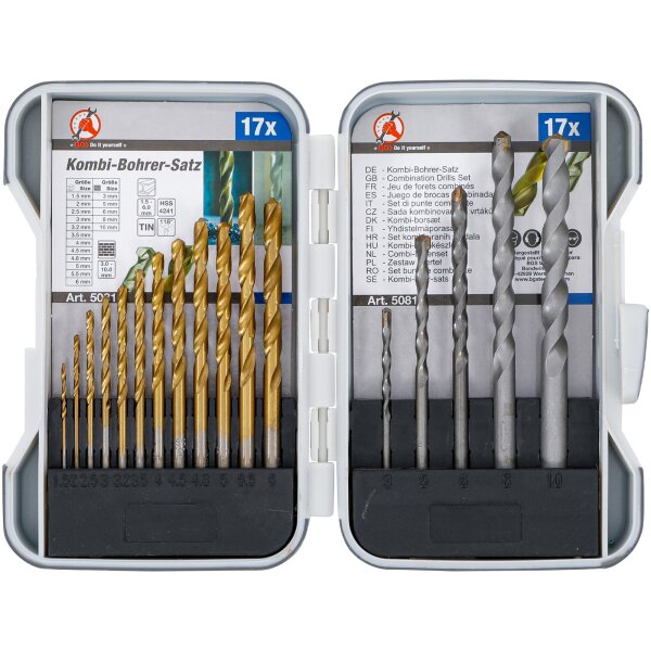 BGS DIY Stein und Metallbohrer Satz | 1.5 - 10 mm | 17-teilig