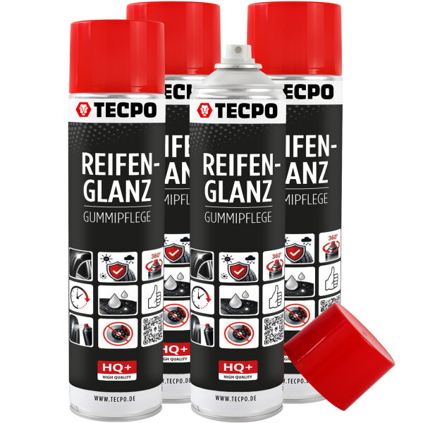4x TECPO Reifen-Glanz-Spray, 600 ml