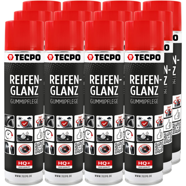 12x TECPO Reifen-Glanz-Spray, 600 ml
