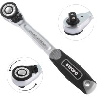 TECPO Steckschlüssel Satz 7-teilig Innensechskant 3/8 Zoll, SW 3-10 mm + Umschaltknarre 3/8"