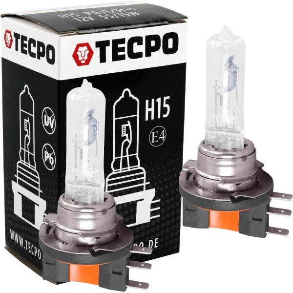 2x TECPO Glühbirne H15 12V 55/15W PGJ123t-1