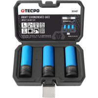 TECPO Kraft Schoneneinsatz Satz 1/2" 17 mm + Druckluft Magnetheber