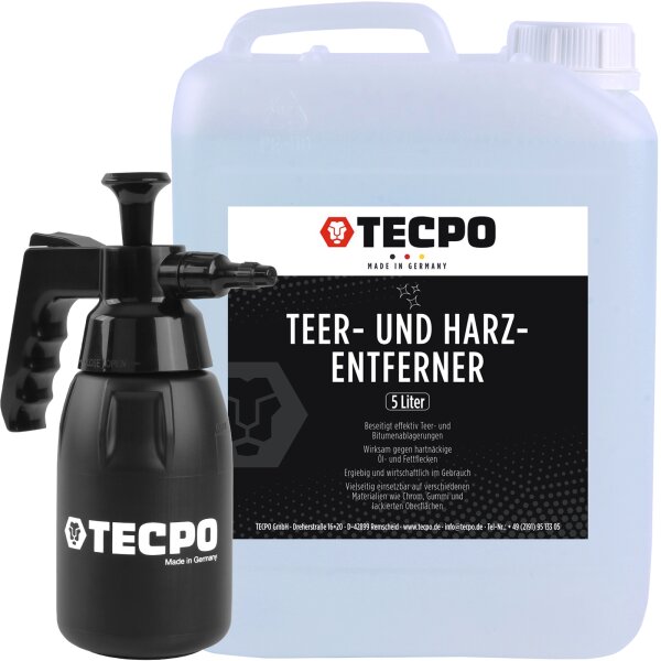 TECPO Teerlöser und Harz Entferner 5L + Pumpsprüher 1L