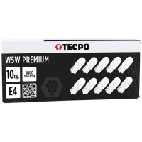 TECPO Glassockel 12V 5W - W5W, 100-teilig