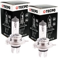 2x TECPO H4 Glühbirne 12V 55W P43T