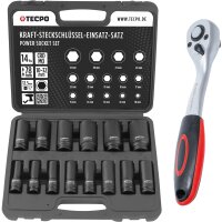 TECPO Kraft Steckschlüssel Satz 1/2" SW 10-32...