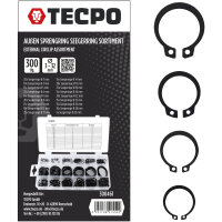 TECPO Sprengring- Seegerringzange Set 225 mm + Außen Sprengring Seegerring 3-32 mm 300-tlg.