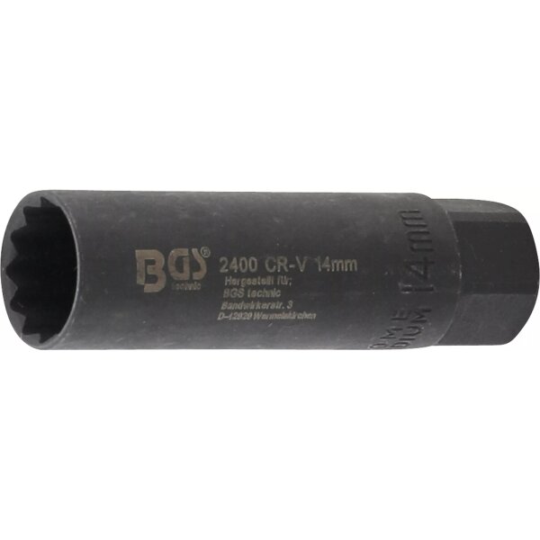BGS Zündkerzen-Einsatz Sechskant | Antrieb Innenvierkant 10 mm (3/8") | SW 14 mm