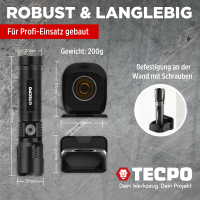 TECPO LED Taschenlampe mit 600 Lumen