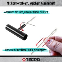 TECPO Reifenreparatur Set 78-tlg. Reifenpannen Set Reparaturstreifen Schlauchlos T-Griff Werkzeugkoffer für Pkw Quad Anhänger