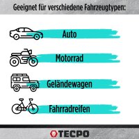 TECPO Reifenreparatur Set 78-tlg. Reifenpannen Set Reparaturstreifen Schlauchlos T-Griff Werkzeugkoffer für Pkw Quad Anhänger