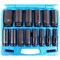 BGS Kraft-Steckschlüssel-Einsatz-Satz Sechskant | Antrieb Innenvierkant 12,5mm (1/2") | SW 10-32mm | 14-tlg.