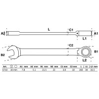 BGS Ratschenring-Maulschlüssel | abwinkelbar | SW 10 mm