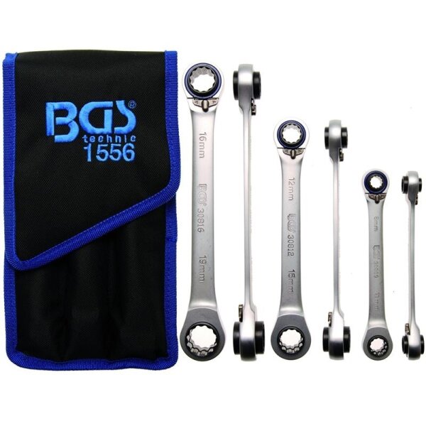 BGS Ratschen-Ringschlüssel-Satz | umschaltbar | "4-in-1" | 3-tlg.