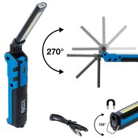BGS COB LED Akku Knicklampe, 5W Handlampe, magnetisch