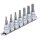 BGS Bit-Einsatz-Set, T-Profil mit Bohrung (für Torx), 10 (3/8), T15-T50, 7-tlg.