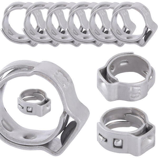 TECPO Schlauchschellen 1 Ohr B: 5 mm Ø7.8-9.5 mm 10-tlg.