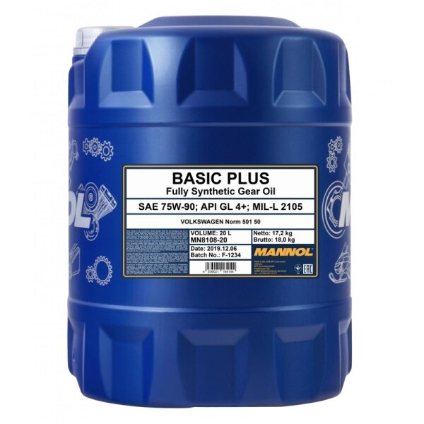 MANNOL Basic Plus 75W-90 GL 4+, 20L