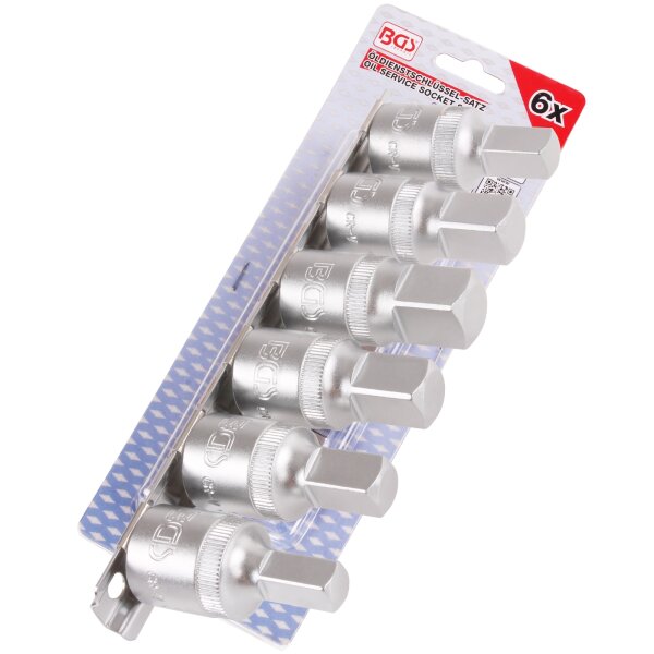 BGS Öldienstschlüssel-Satz | Antrieb Innenvierkant 12,5mm (1/2") | Abtrieb Innenvierkant | 6-tlg.
