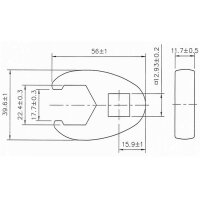 BGS Hahnenfuss-Schlüssel 22 mm, 12,5 (1/2)