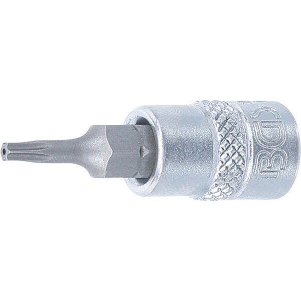 BGS Bit-Einsatz Antrieb Innenvierkant 6,3 mm (1/4") T-Profil (für Torx) mit Bohrung T9