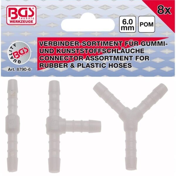 BGS Schlauchverbinder-Sortiment, 6 mm