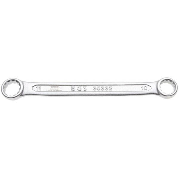 BGS Doppel-Ringschlüssel, extra flach, 10 x 11 mm
