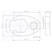 BGS Hahnenfußschlüssel 20 mm 3/4", 46 mm