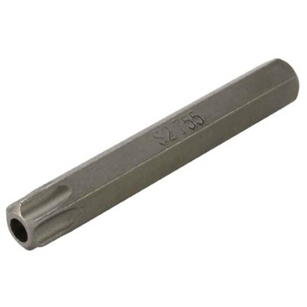 T-Profil-Bit, mit Bohrung, 75 mm lang, T55, 10 (3/8)