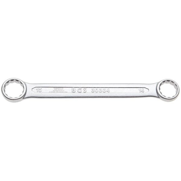 BGS Doppel-Ringschlüssel, extra flach, 14 x 15 mm