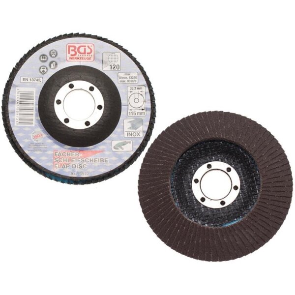 BGS Fächer-Schleif-Scheibe, Ø 115 mm, Körnung 120