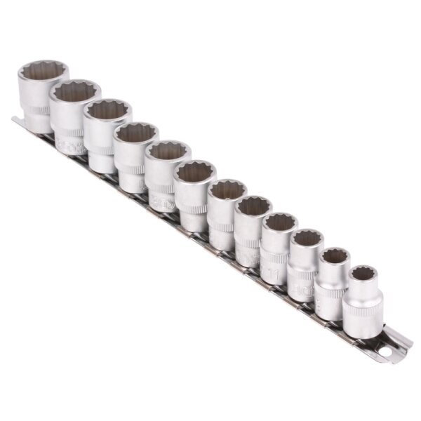 BGS Steckschlüssel-Einsatz-Set, 10 (3/8), 12-kant, 8 - 19 mm, 12-tlg.