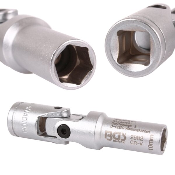 BGS Gelenkeinsatz für Glühkerzen, 10 mm 3/8"  Antrieb, 10 mm