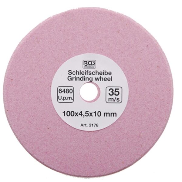 BGS Schleifscheibe 100x4,5x10 mm (10 (3/8)+0,404") für Art. 3180