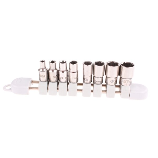Steckschlüssel-Einsätze, 1/4", 4-13 mm, 8-tlg., INOX