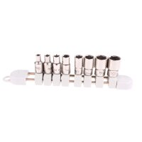 Steckschlüssel-Einsätze, 1/4", 4-13 mm, 8-tlg., INOX