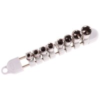 Steckschlüssel-Einsätze, 1/4", 4-13 mm, 8-tlg., INOX