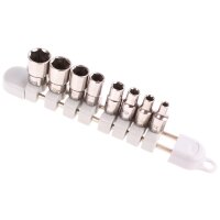 Steckschlüssel-Einsätze, 1/4", 4-13 mm, 8-tlg., INOX