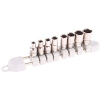 Steckschlüssel-Einsätze, 1/4", 4-13 mm, 8-tlg., INOX