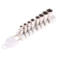 Steckschlüssel-Einsätze, 1/4", 4-13 mm, 8-tlg., INOX