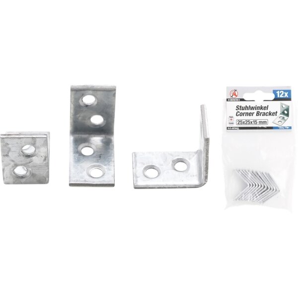 BGS Stuhlwinkel-Satz 25 x 25 x 15 mm, 12-tlg.