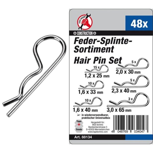 Feder-Splinte-Sortiment 48-tlg.