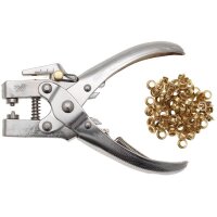 Ösenzange, 5 mm, 180 mm lang, mit Ösensortiment