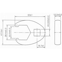 BGS 28 mm Hahnenfuss-Schlüssel, 12,5 (1/2)