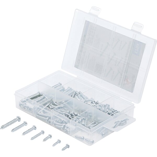 BGS DIY Blechschrauben-Sortiment, 175-teilig